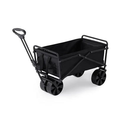 Seina 150lb Capacity Collapsible Steel Outdoor Utility Wagon Cart, Black