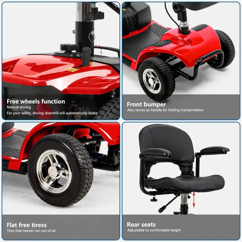 2025 UltraLite A898 Portable 4-Wheel Mobility Scooter  Lightweight Design, 14-Mile Range