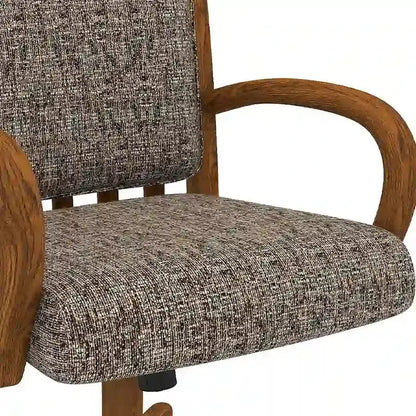 Chromcraft Darell Caster Dining Chair  Chestnut-Finished Task Chair with Smooth Mobility