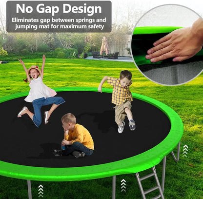 16-Foot Upgraded Trampoline with Enclosure Net and Adjustable Basketball Hoop