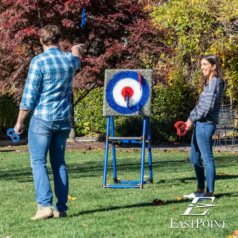 EastPoint Deluxe Steel Axe Throwing Target  Full-Size Outdoor Game Set with Mounting Hardware