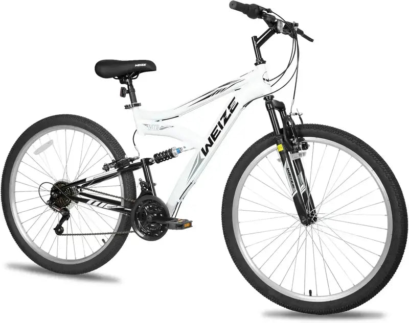 WEIZE 26″ / 27.5″ Hybrid Mountain Bike — 18-Speed Full-Suspension Outdoor Bike with High-Carbon Steel Frame