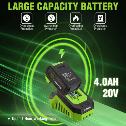 WORKPRO 20V Brushless Dual-Action Polisher  4.0Ah Battery, 7-Speed, Up to 5000 RPM