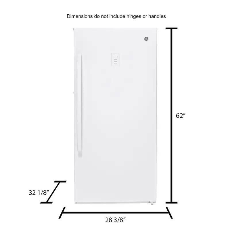 GE 14.1 Cu. Ft. Frost-Free Upright Freezer  White Finish (FUF14DLRWW)