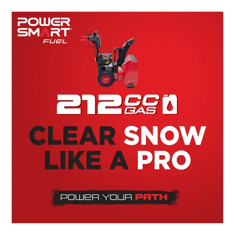 PowerSmart 24″ 212cc Gas Snow Blower with Electric Start & Variable Speed