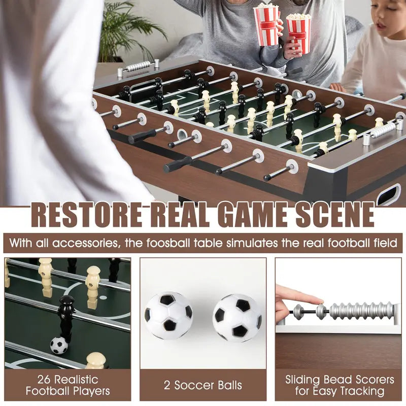 Full-Size Adult Foosball Table  54-Inch Regulation-Style Game Table with Dual Balls
