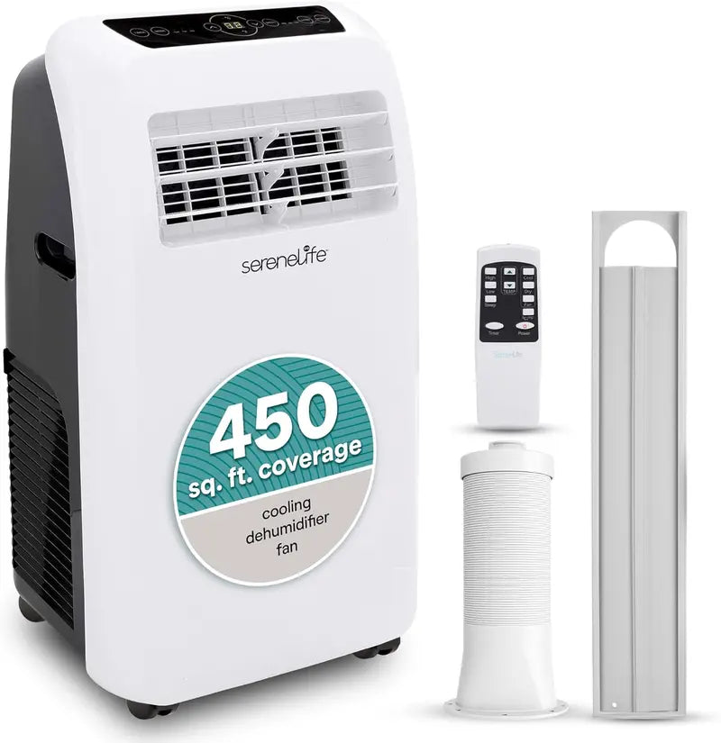 SereneLife 12,000 BTU Portable AC  Built-in Dehumidifier &amp; Exhaust Kit for Rooms up to 550 Sq. Ft.