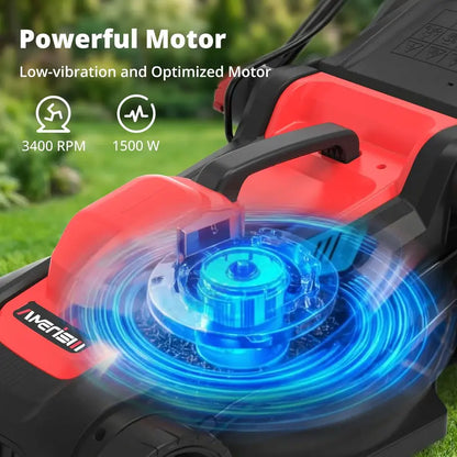 14″ 12.5A Corded Electric Lawn Mower — 2-in-1 Mulching & Side Discharge