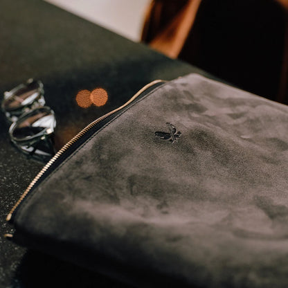 Suede Flight Pouch - Storm Grey
