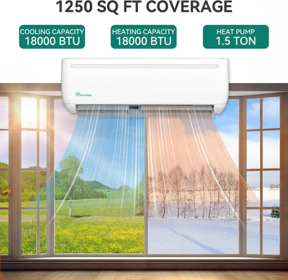 12,000 BTU Wi-Fi Enabled Mini Split AC/Heat Pump  20 SEER2 Ductless Inverter System for Areas up to 750 sq ft, Alexa-Compatible, Complete Kit