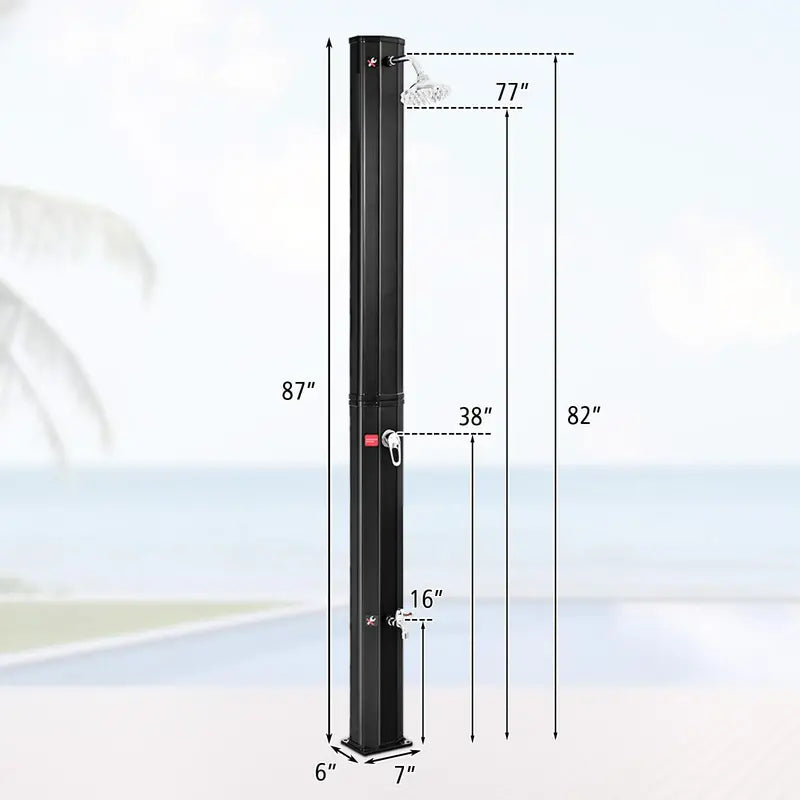 9.3-Gallon Solar Garden Shower  Eco-Friendly Outdoor Rinse Station