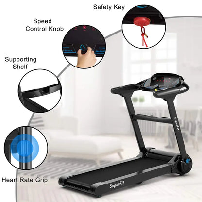 Portable Folding Electric Treadmill  Compact Superfit Treadmill for Small Spaces