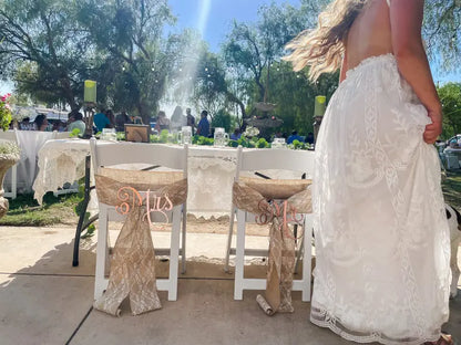 Elegant Mr. & Mrs. Chairback Signs for Ceremony Seating