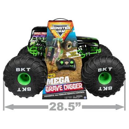 Monster Jam Mega Grave Digger RC Monster Truck  1:6 Scale, All-Terrain Remote-Controlled Toy with LED Lights
