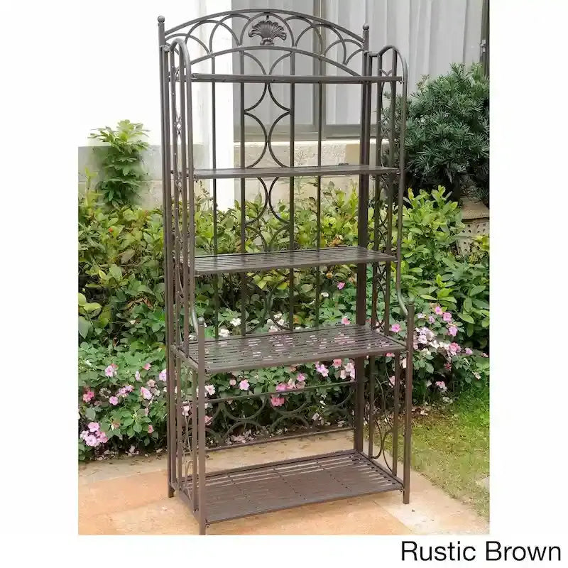Mandalay 5-Tier Iron Baker’s Rack  Industrial-Style Kitchen Organizer with Adjustable Shelves