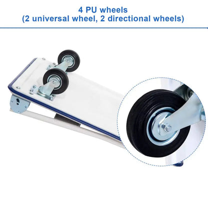 Heavy-Duty Folding Platform Cart  660 LB Capacity Flatbed Dolly with Smooth-Rolling Casters