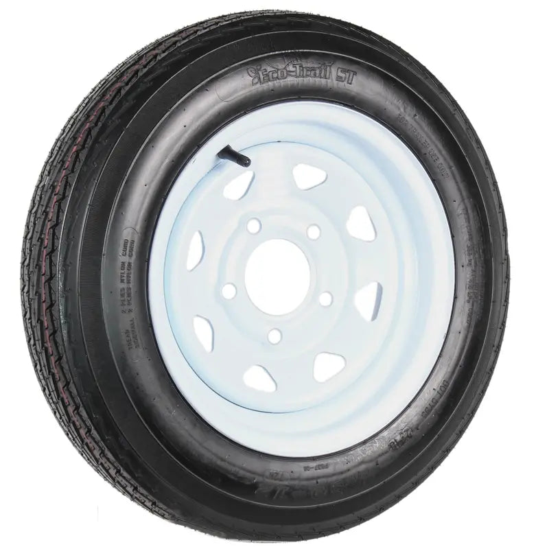 2-Pk Trailer Tire On Rim 480-12 4.80-12 4.80×12 in. LRC 5 Hole White Spoke Wheel