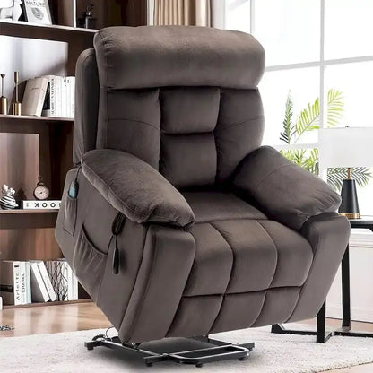 Large Power Lift Recliner — Full-Body Massage, Heat Function & Concealed Cup Holder