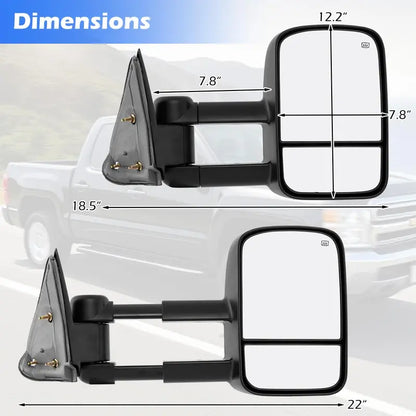 Towing Mirrors for 20032006 Chevrolet Silverado & GMC Sierra Full-Size Trucks