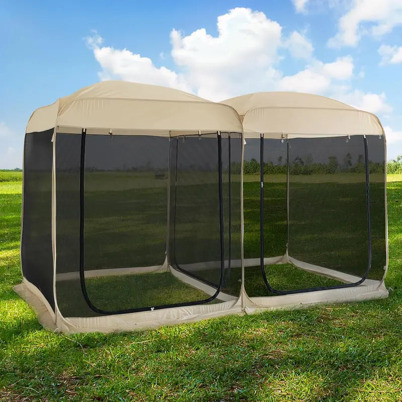 Igloo-Style Screen Gazebo  Mosquito-Proof Canopy Tent for 615 People, Ventilated & Spacious