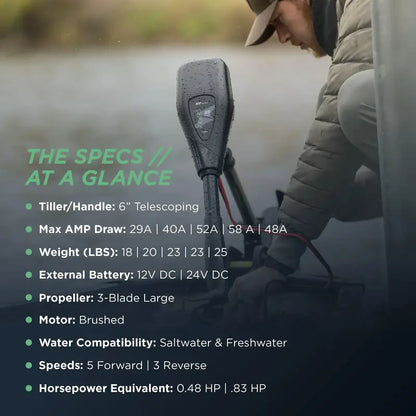Newport NV Series 55lb Thrust Saltwater Electric Trolling Motor with 30-Inch Shaft & 8 Speed Control