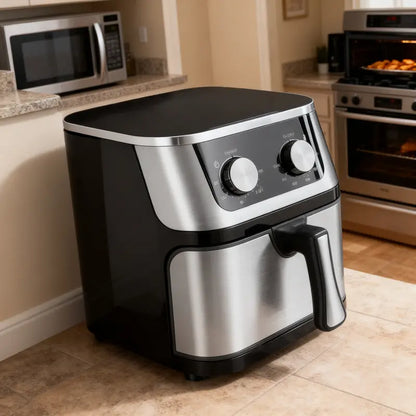6L Stainless Steel Smart Air Fryer with Multifunction Cooking Modes