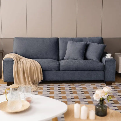DOPEDIO Chenille Double Sofa Lounge Chair with Removable Solid Wood Frame