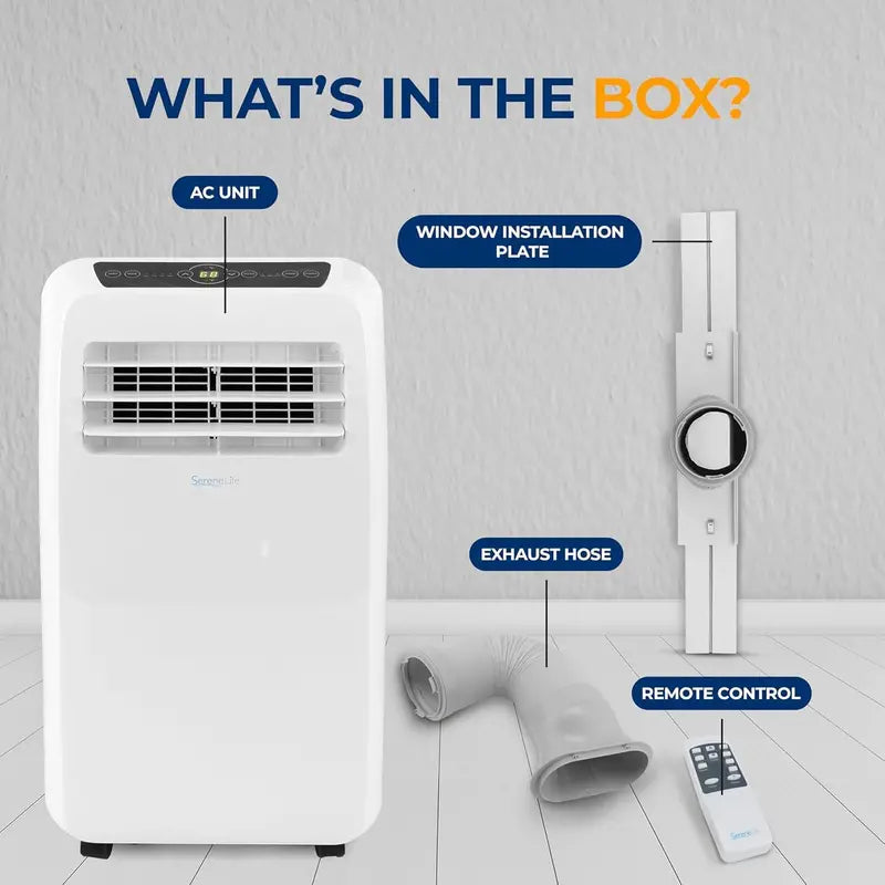 10,000 BTU Portable 4-in-1 AC Unit  Quiet Cooling, Heating, Dehumidifying, and Fan Modes with Remote & Timer