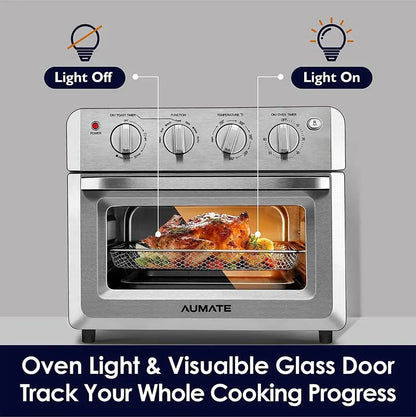 AUMATE Countertop Convection Oven  Compact 6-in-1 Air Fryer & Baking Oven