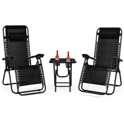 Zero Gravity Recliner Chair Set  Dual Lounge Chairs with Ergonomic Support and Footrests