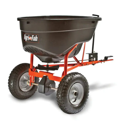 Agri-Fab 130-Lb Tow-Behind Broadcast Spreader  Adjustable Spread Pattern for Lawn & Garden Use