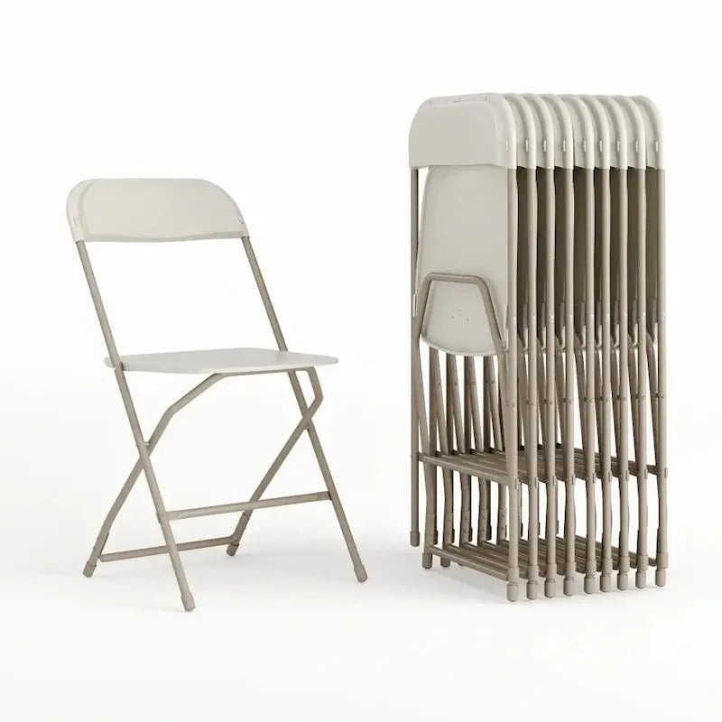 Heavy-Duty Folding Plastic Chair  10-Pack Event Seating, 650 lb Capacity per Chair