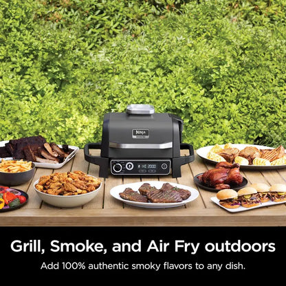 OG751 Woodfire Pro Outdoor Grill — 7-in-1 BBQ Smoker, Air Fryer & Grill with Built-In Thermometer