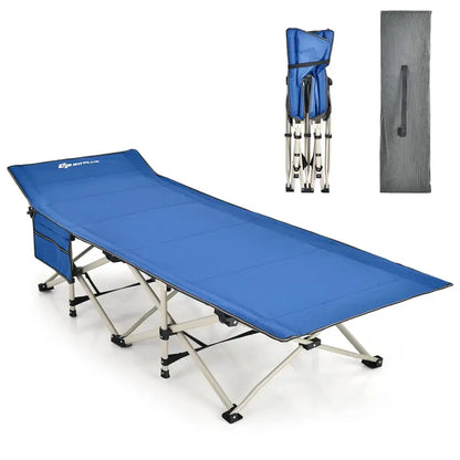 Extra-Wide Folding Camping Cot  Reinforced 28.5-Inch Wide Cot Supporting Up to 882 LB
