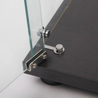 Double-Door Glass Display Cabinet  Five-Tier Shelving Unit with Tempered Glass Doors