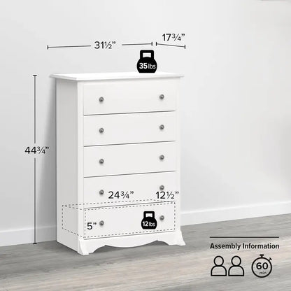 Prepac Sonoma Superior 5-Drawer Bedroom Chest in Modern Finish