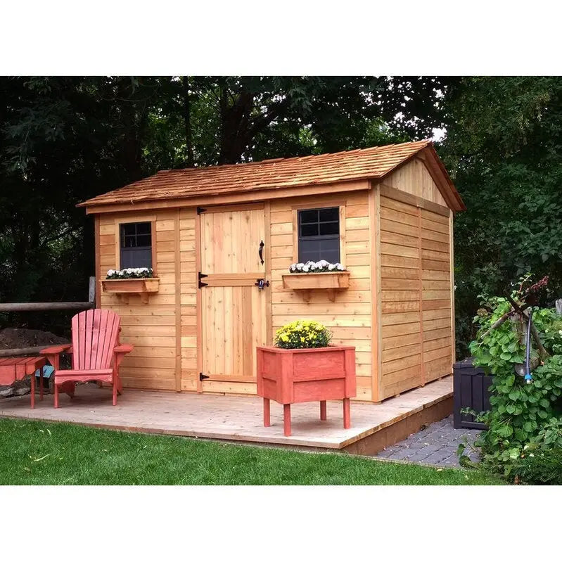 Cabana Premium 12 ft. by 8 ft. Outdoor Wood Shed  Weather-Resistant Design, Double Doors