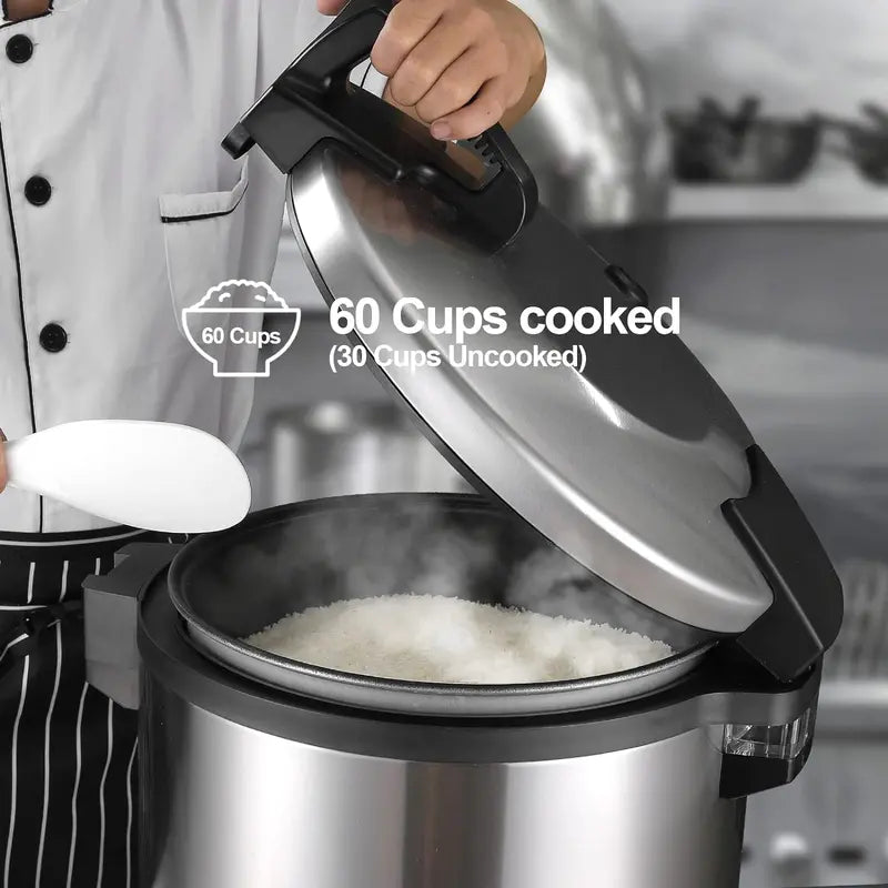 60-Cup Commercial Rice Cooker & Warmer  High-Capacity Automatic Cook-and-Hold Unit for Restaurants & Catering