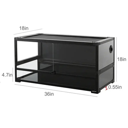 REPTI ZOO 40-Gallon Glass Terrarium  Tempered Front Panel, Foldable Frame, Ideal for Snakes &amp; Lizards (2026)