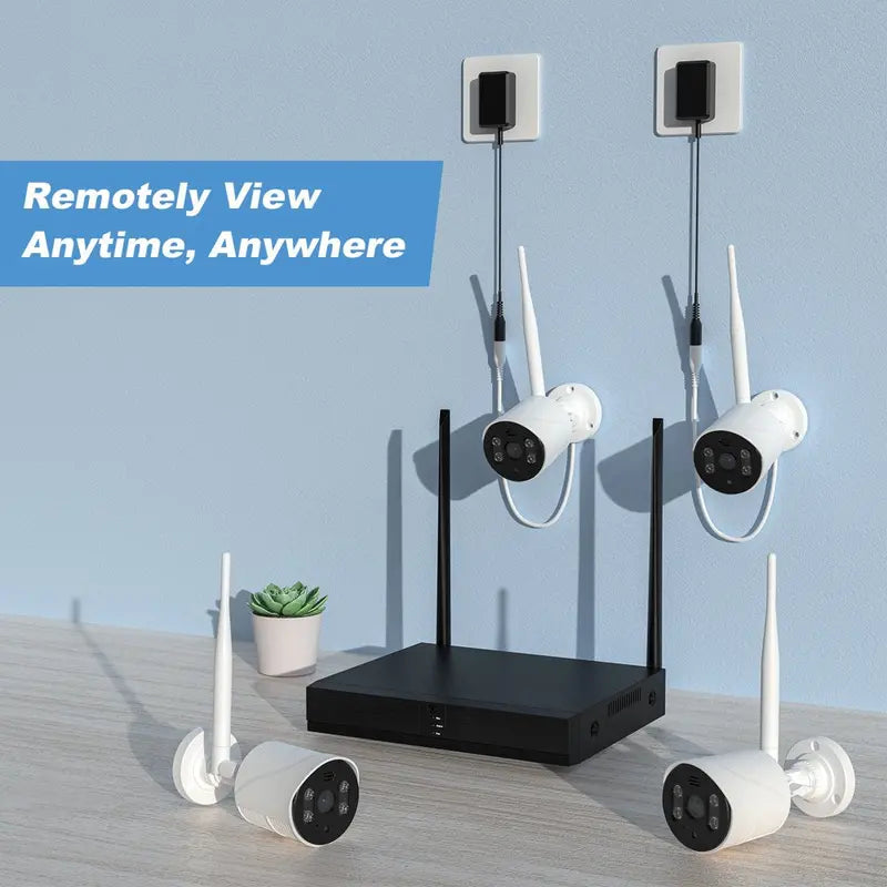 Topvision 4Pcs Security Wired Camera System, 8CH 3MP NVR Home Security, 1080P IP Security Surveillance Cameras