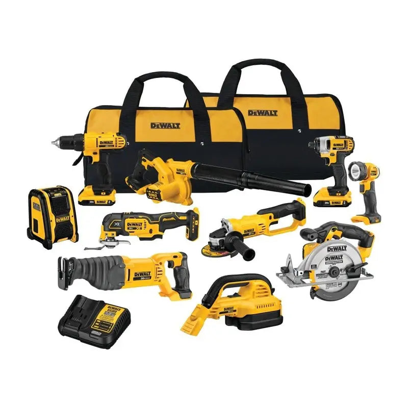 DEWALT 20V MAX 10-Piece Combo Kit  Brushless Drill, Impact Driver, LED Work Light & More