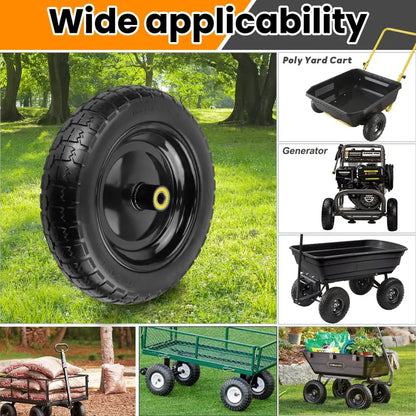 Pontuss 13-Inch Flat-Free Replacement Wheels  Heavy-Duty Tires for GOR Garden Carts