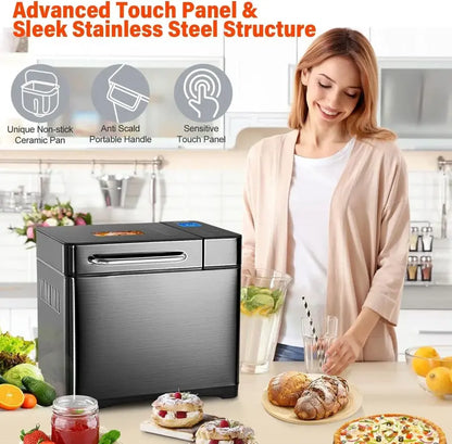KBS Stainless Steel Bread Machine  17-in-1 Functionality, Dual Heating Elements