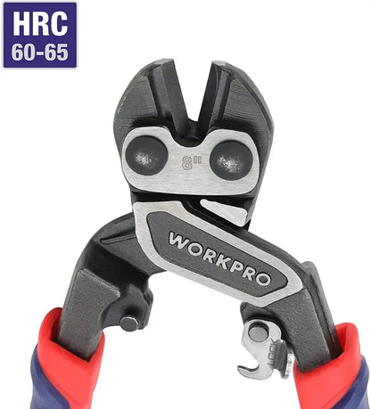 WORKPRO Mini Bolt Cutter  8-Inch Lever-Optimized Design with Integrated Security Lock