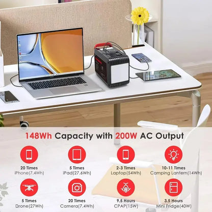 Compact Portable Power Station — 88Wh Solar-Compatible Lithium Battery with Fast-Charging Output