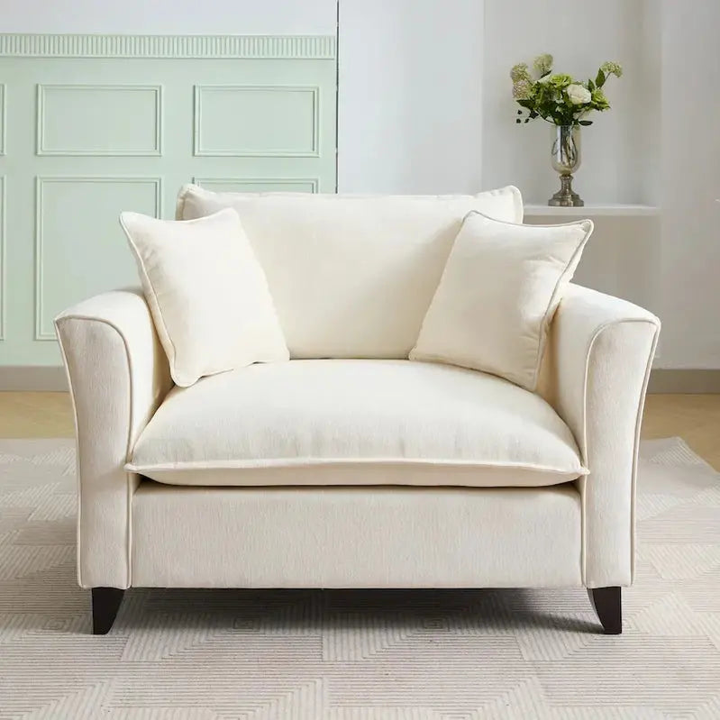 Extra-Large Chenille Armchair for Living Room Comfort