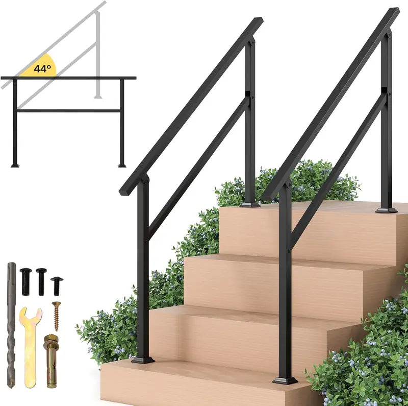 Heavy-Duty Stair Safety Rail Supporting Up to 330 lbs (04 Steps)