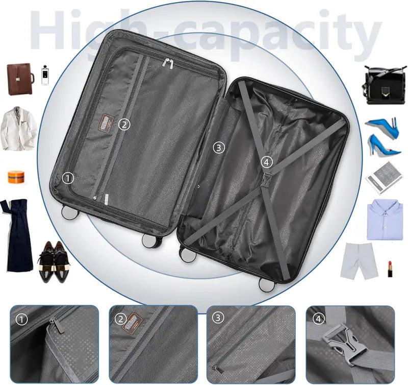 6-Piece Lightweight Expandable Hardshell Luggage Set  TSA-Approved Carry-On & Checked Suitcases with Spinner Wheels