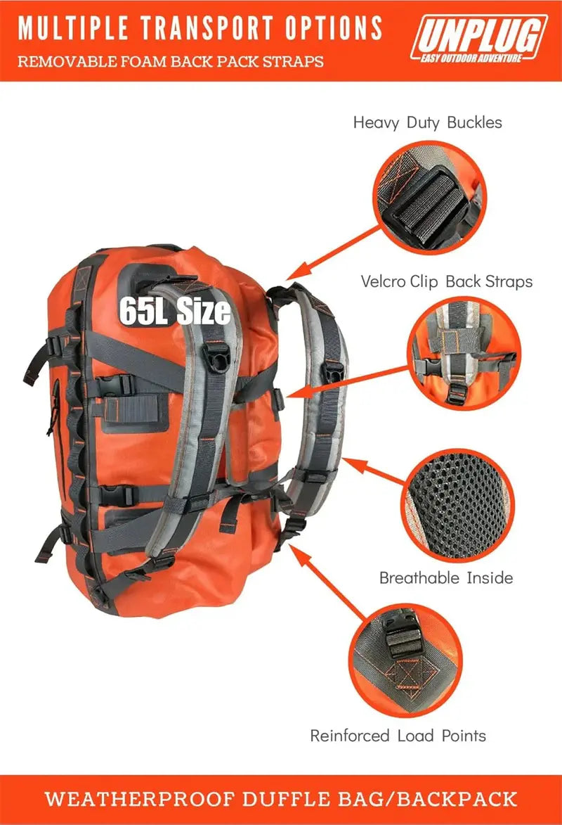 Adventure-Ready 1680D Waterproof Duffel  Tactical Dry Bag for Motorcycles, Boating, and Camping