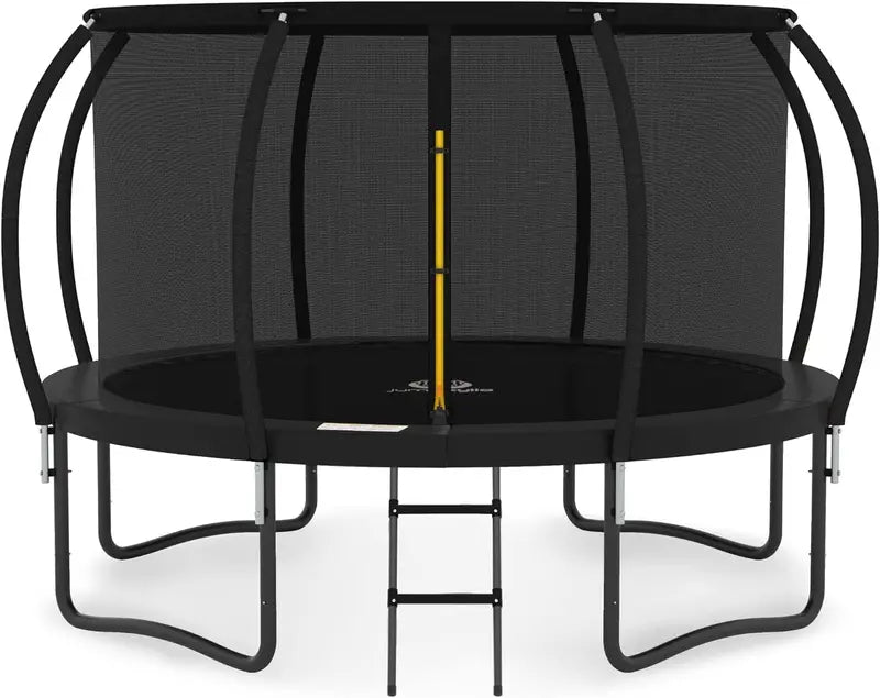 JUMPZYLLA Recreational Trampoline with Enclosure and Ladder, Galvanized Anti-Rust Coating